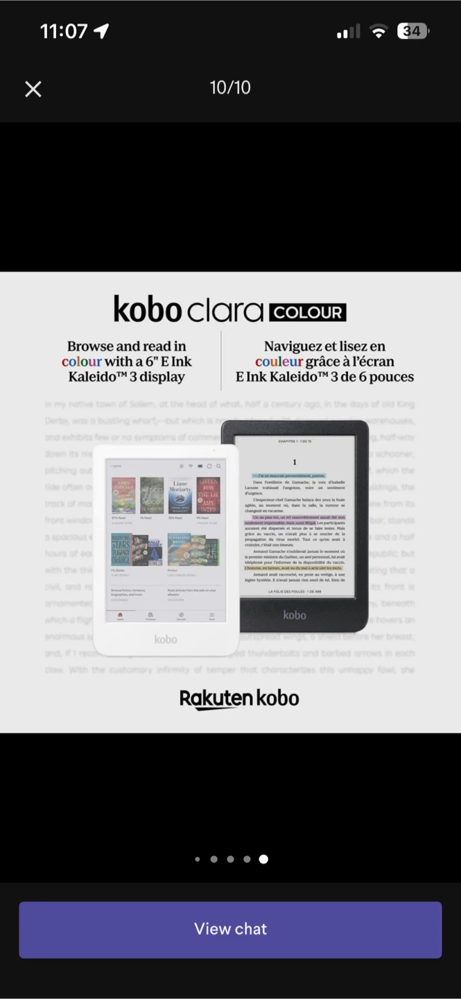 Kobo Clara Colour eReader (White) + SleepCover - NEW, UNUSED