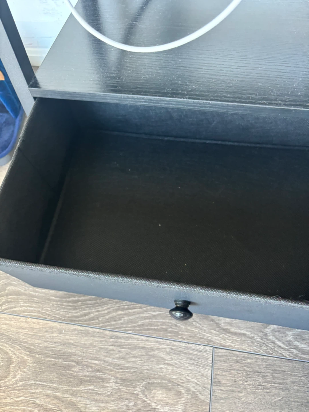 Black Rolling TV Stand with Drawer and Shelves - photo 3