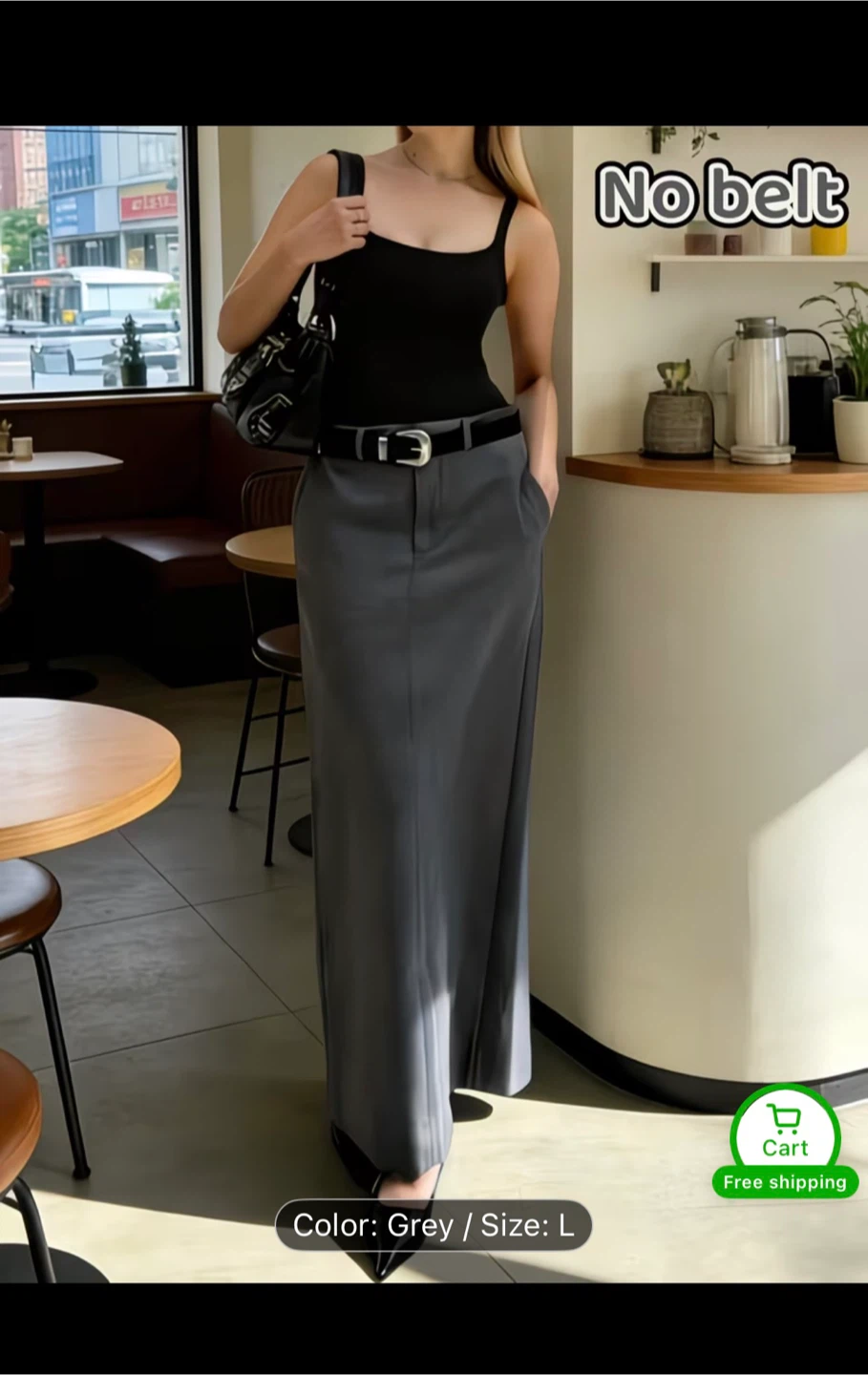 Grey Maxi Skirt Size L
