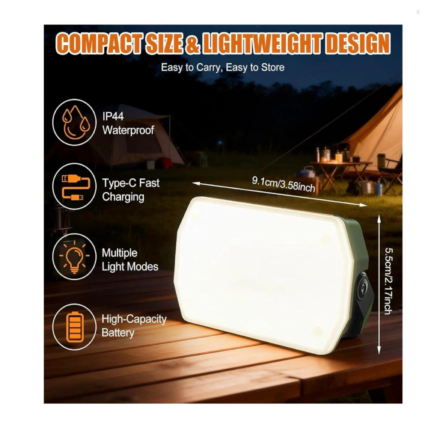 Brand new 3.38”x2.17” Rechargeable Magnetic Work Light - photo 4
