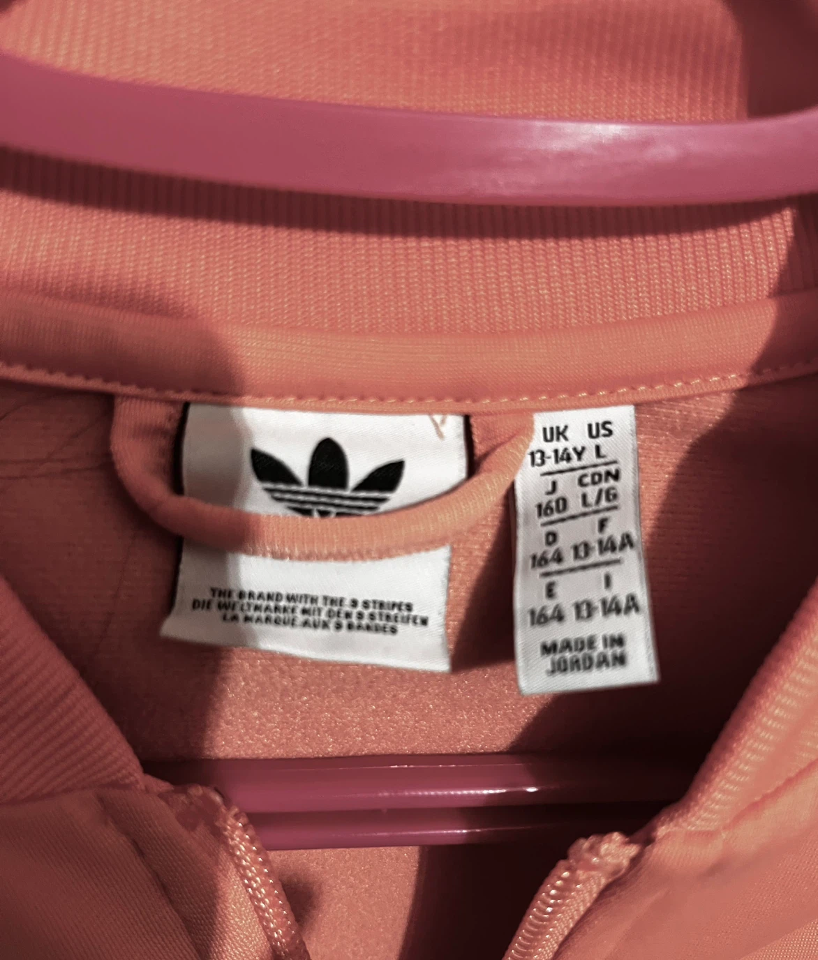 Adidas Track Suit Jacket & Pants Coral Size 13-14Y - photo 3