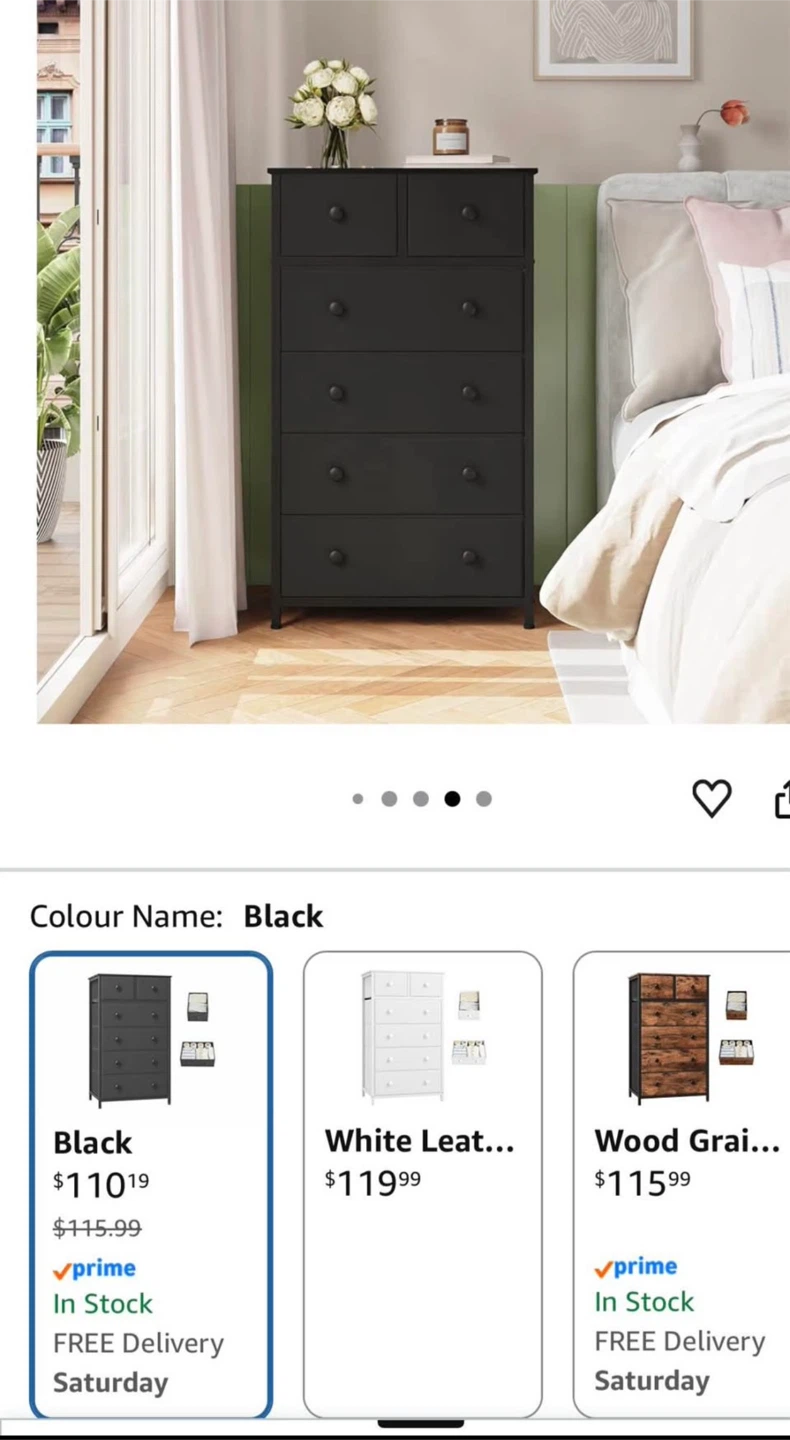 Black 6-Drawer Dresser