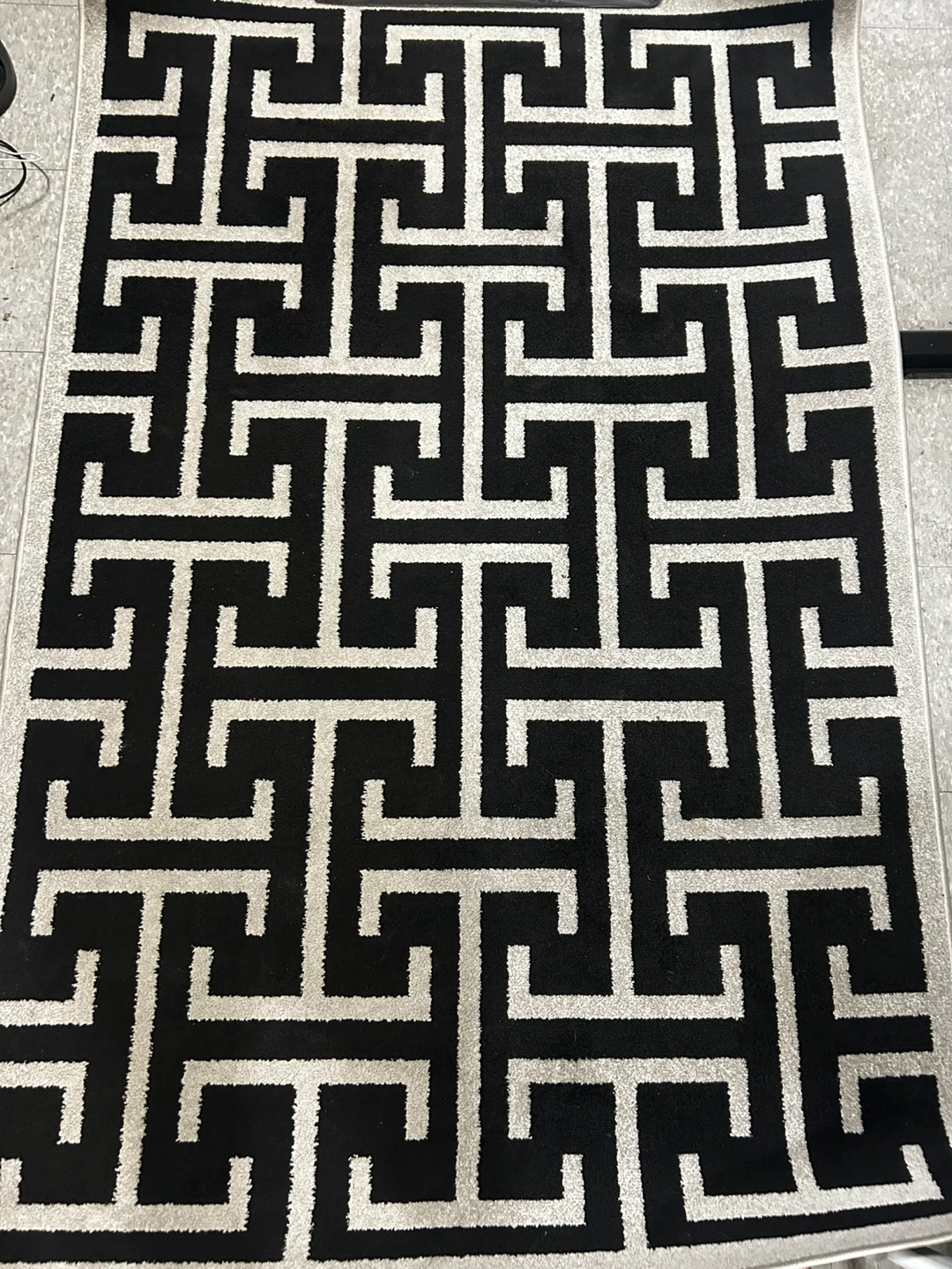 Black and White Geometric Area Rug