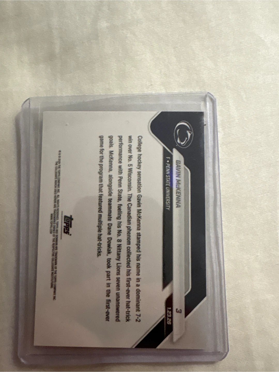 Gavin McKenna 2023 Topps Hockey Card - photo 2