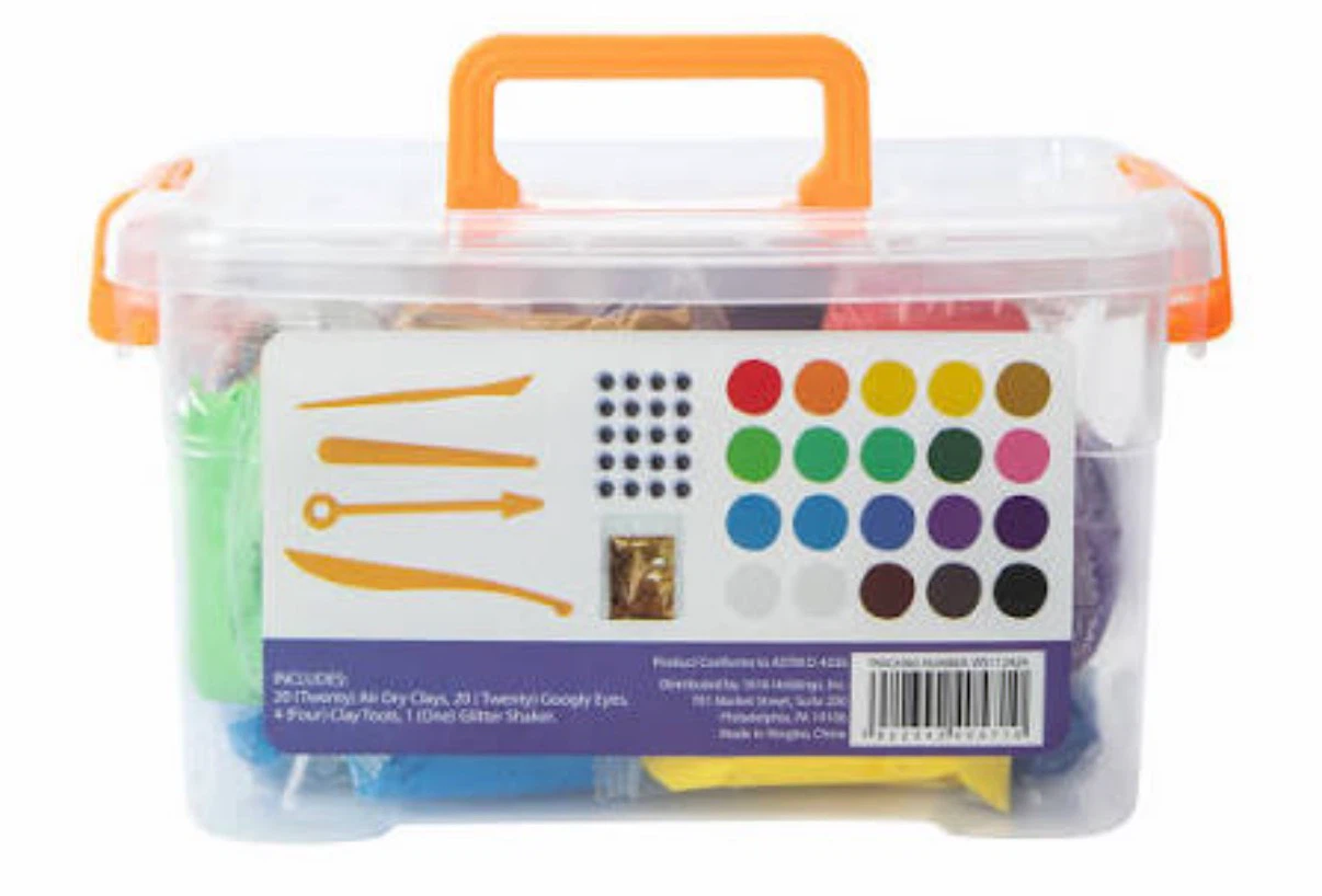 All Dry Clay Kit with Googly Eyes and Tools