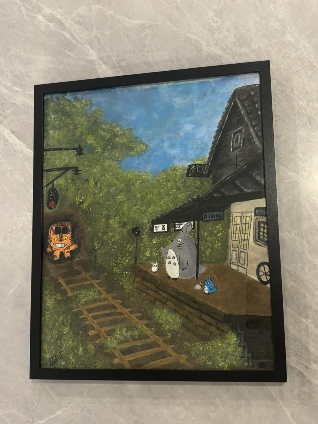 Framed Totoro Painting