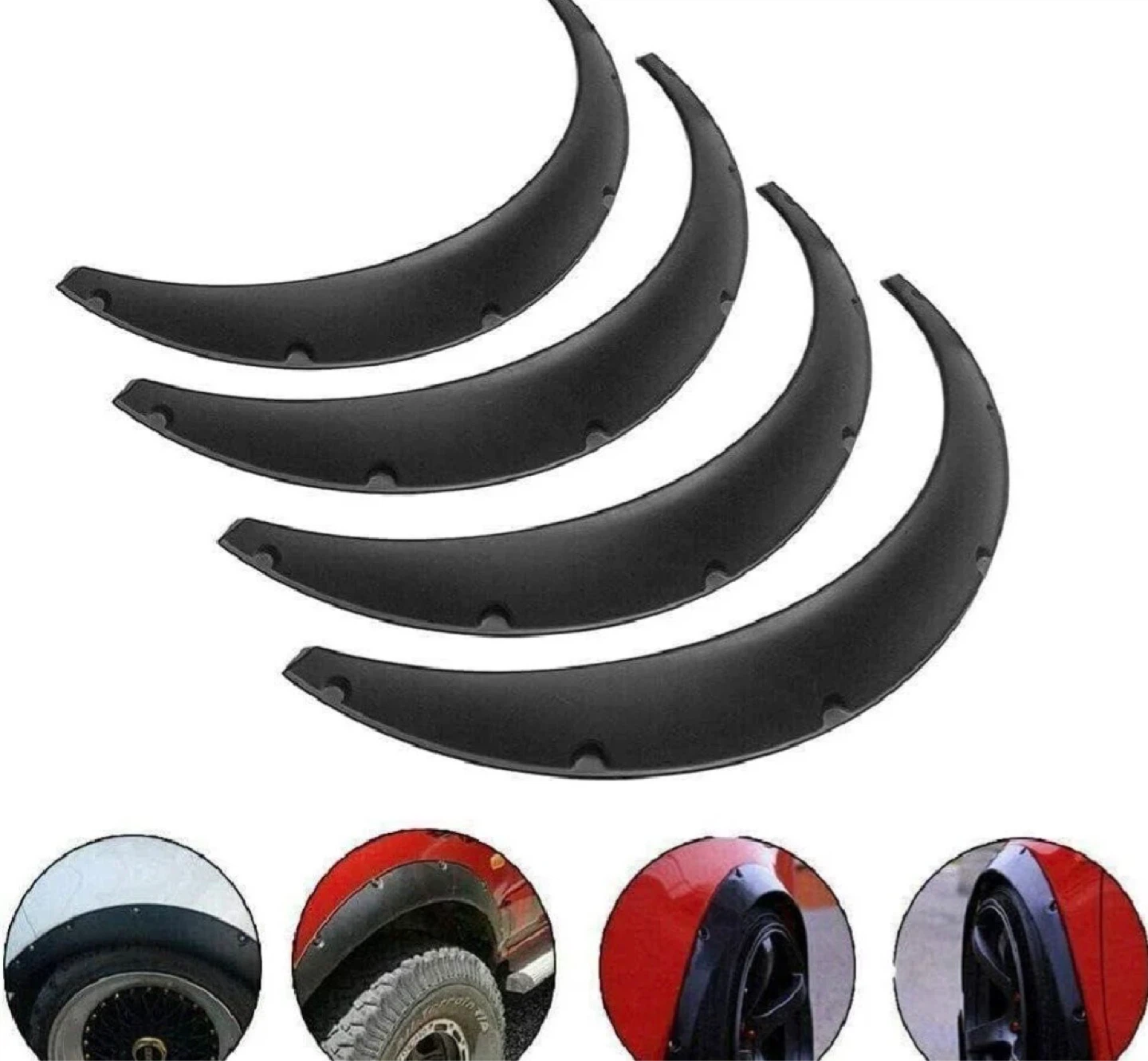 Set of 4 Black Fender Flares