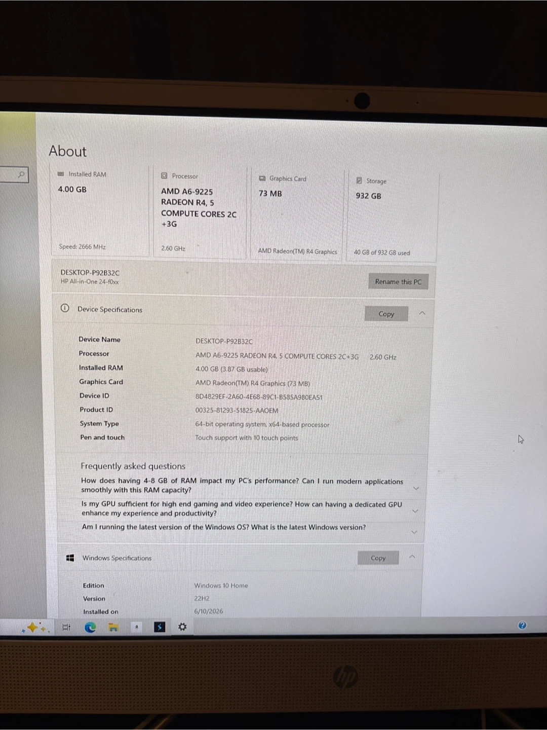 HP All-in-One Desktop PC - photo 3