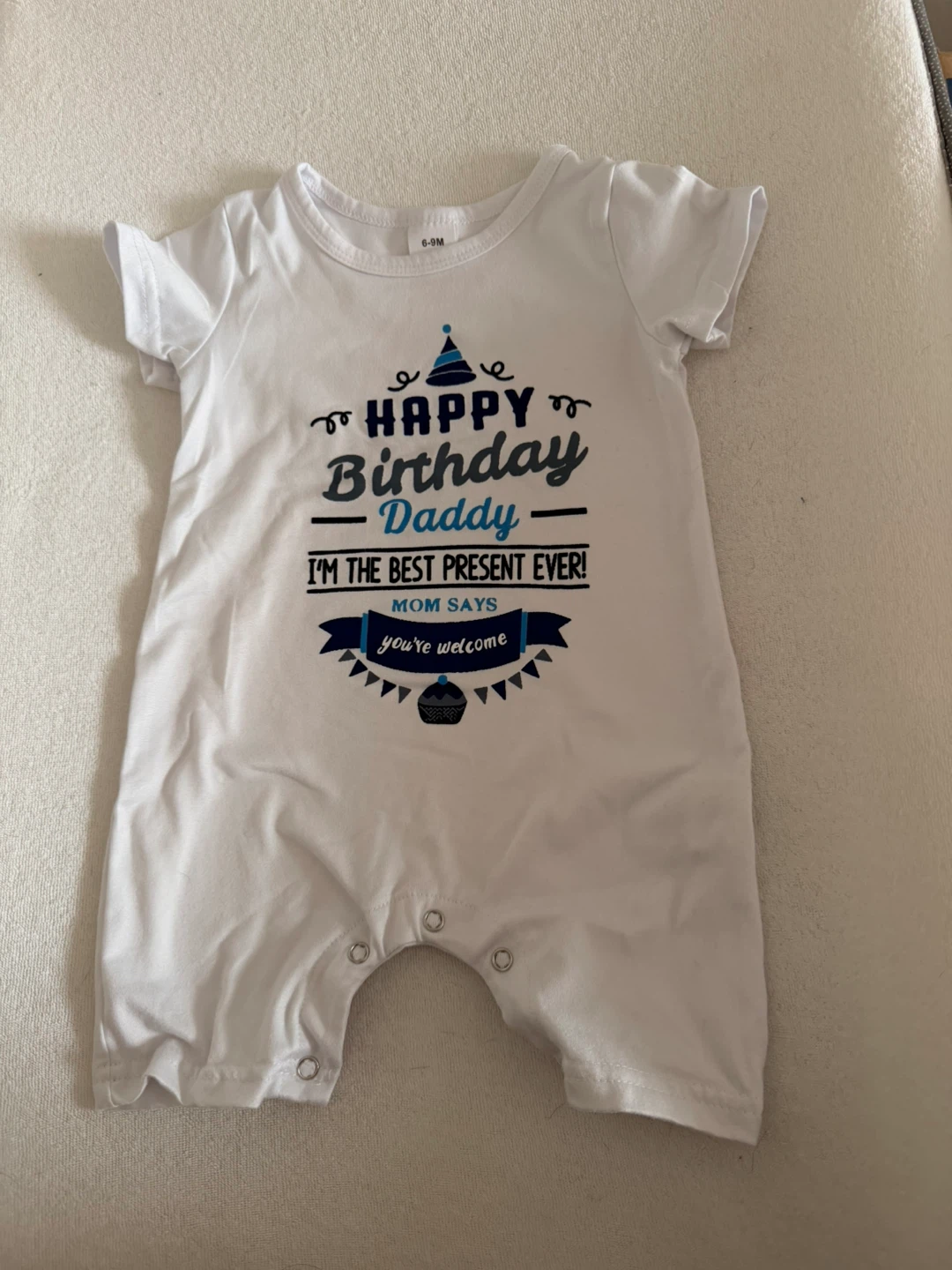 Baby Birthday Romper 6–9 Months – Happy Birthday Daddy