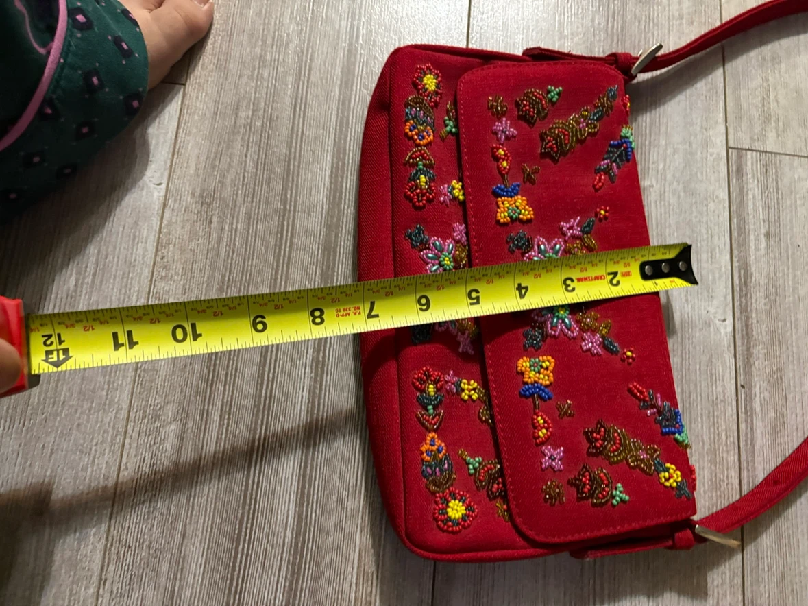 Red Beaded Shoulder Bag - photo 2