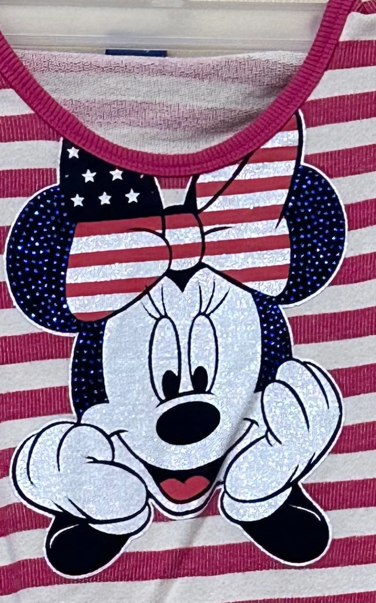 Disney Minnie Mouse Pink & White Striped Hoodie Kids size 12 - photo 2