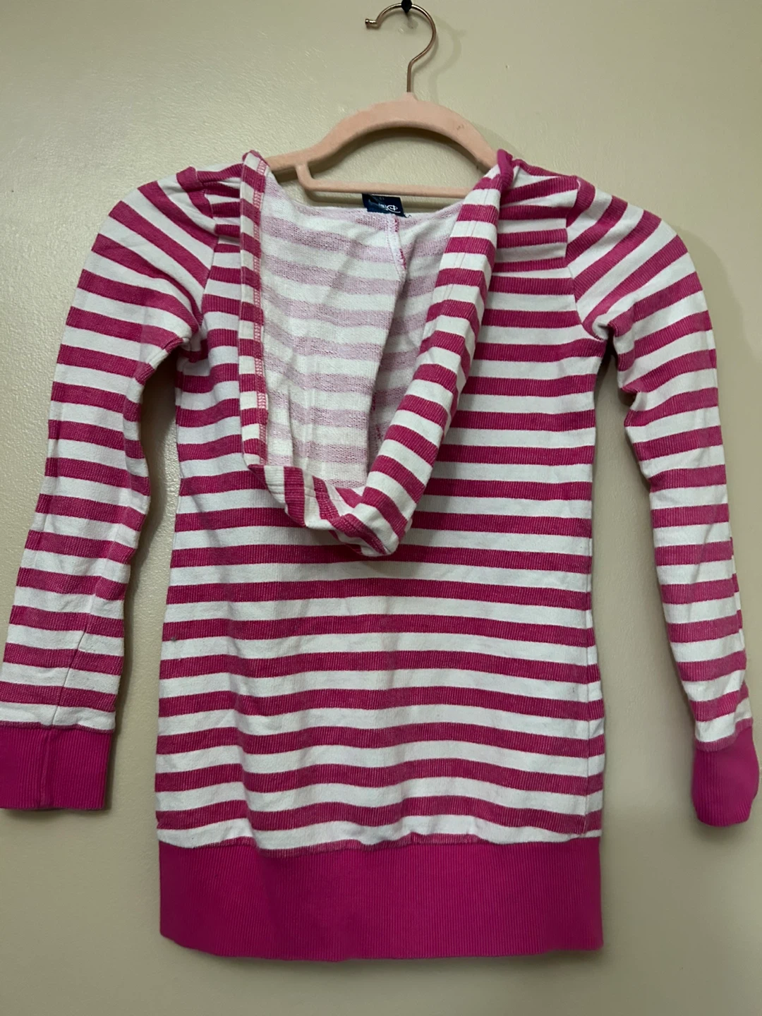 Disney Minnie Mouse Pink & White Striped Hoodie Kids size 12 - photo 3