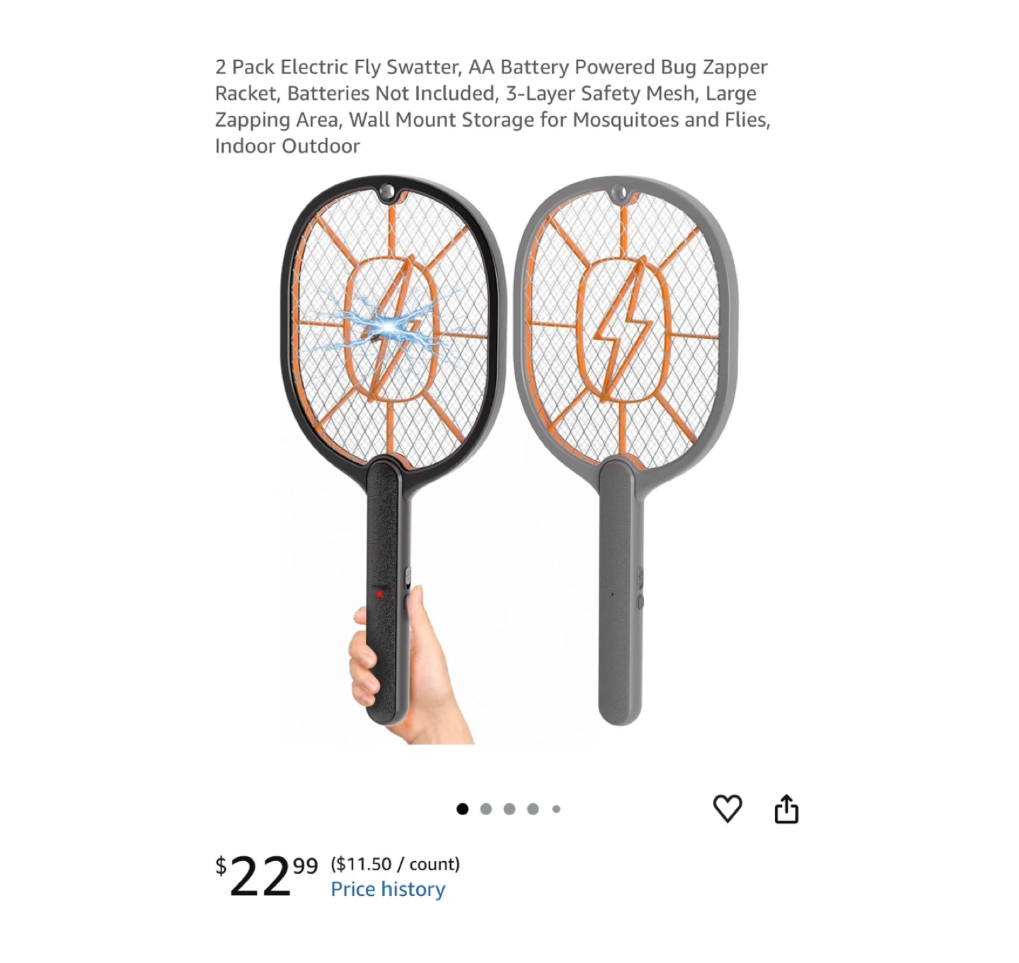 Brand new 2 Pack Electric Fly Swatter