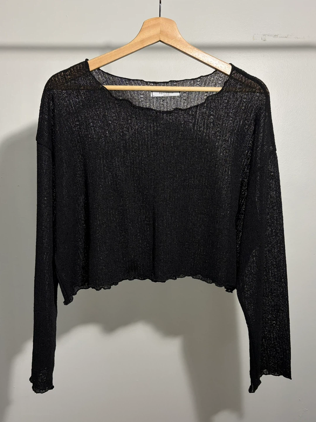 Black Sheer Knit Top