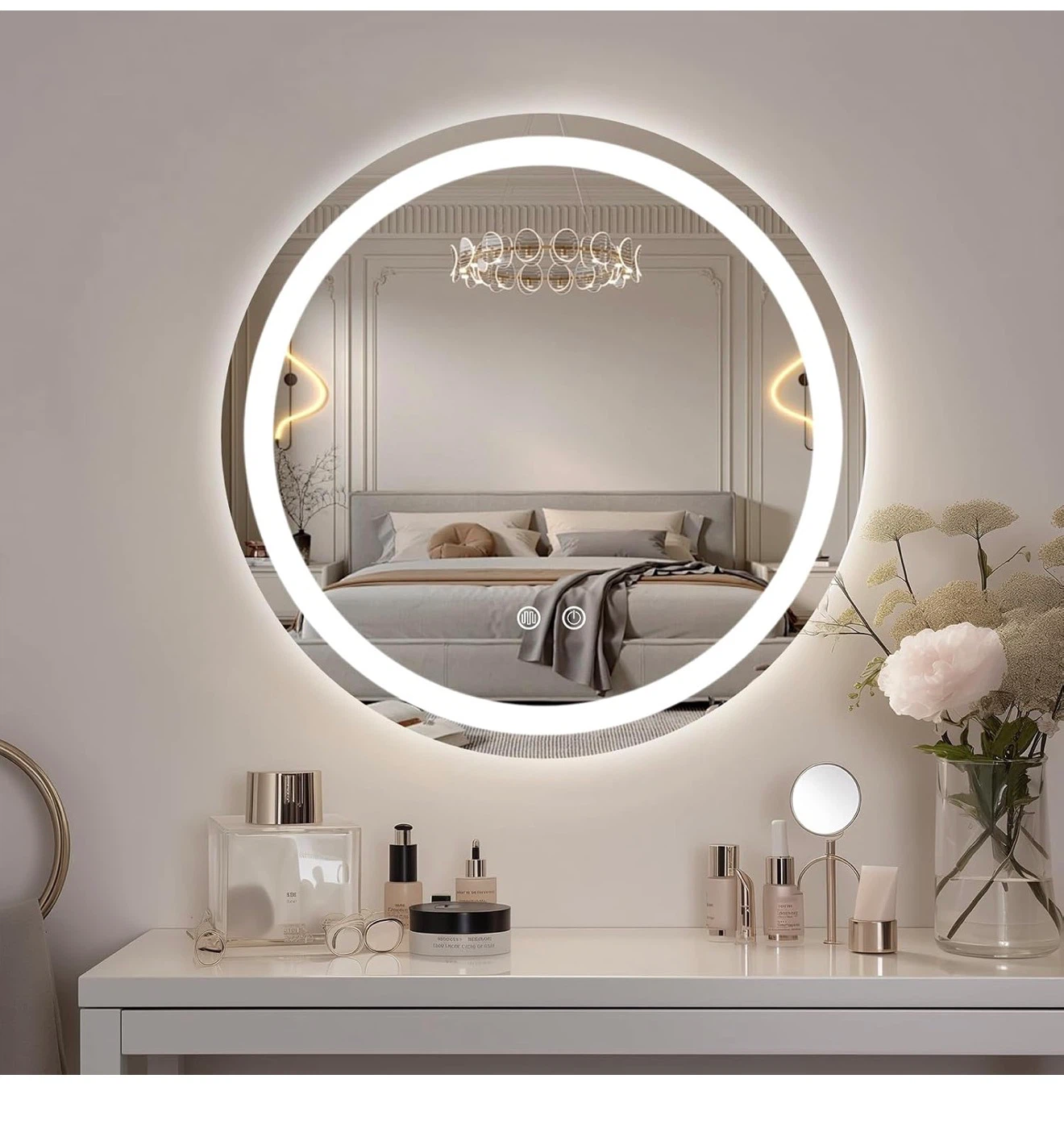 WallBeyond 24" Round LED Bathroom Mirror 24R - photo 3