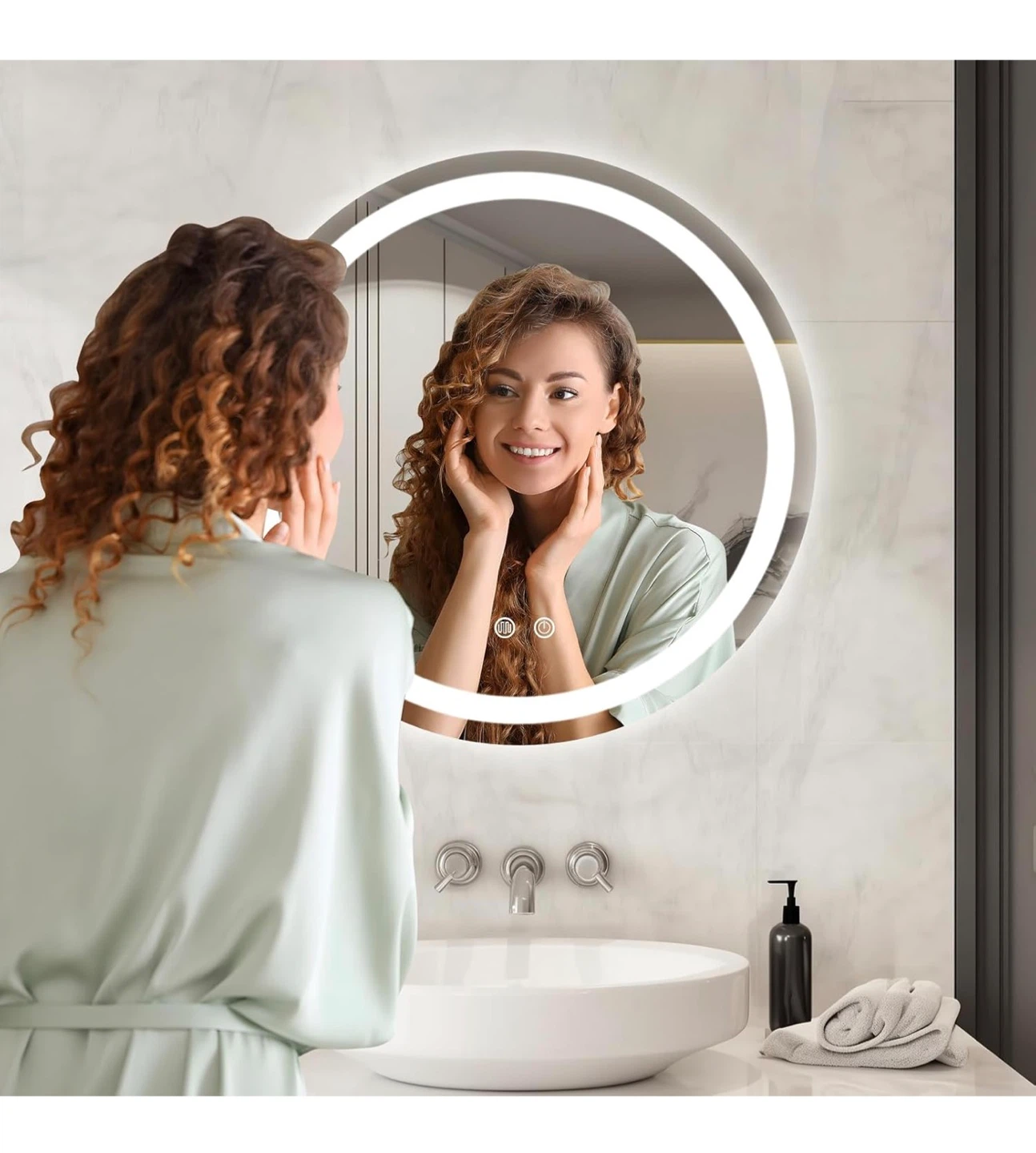 WallBeyond 24" Round LED Bathroom Mirror 24R - photo 4
