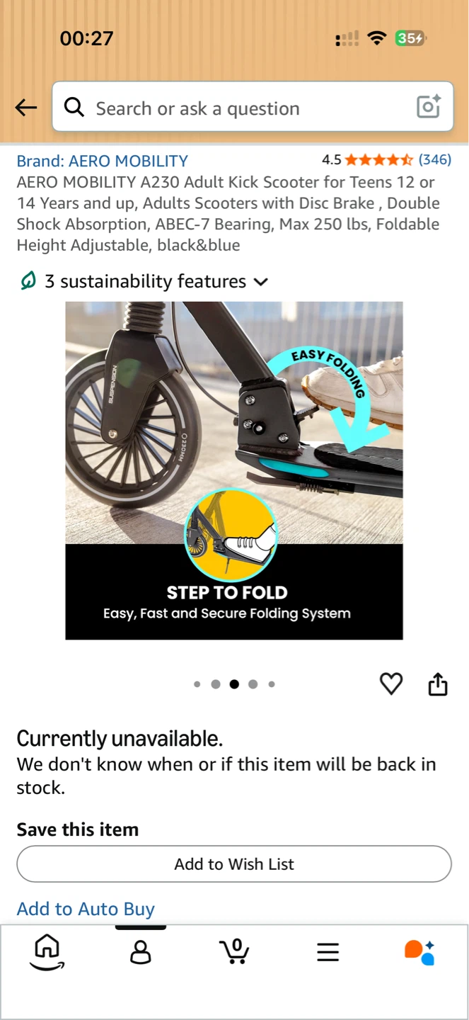 AERO MOBILITY A230 Adult Kick Scooter - photo 2