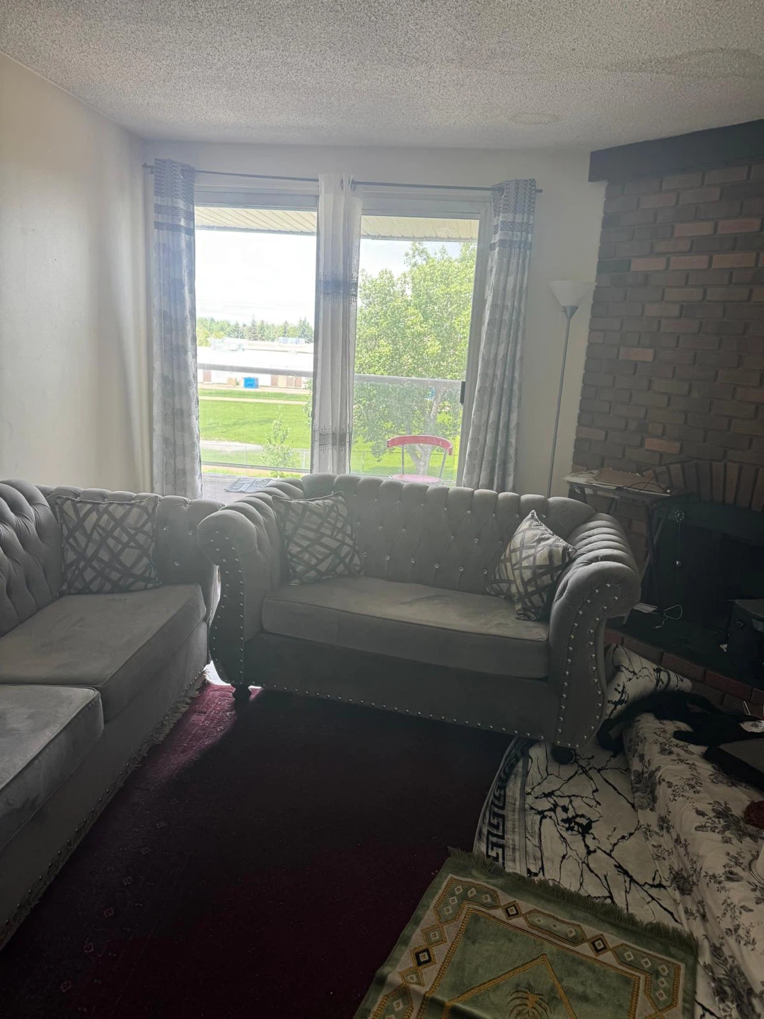 Grey Tufted Chesterfield Sofa Set - photo 3