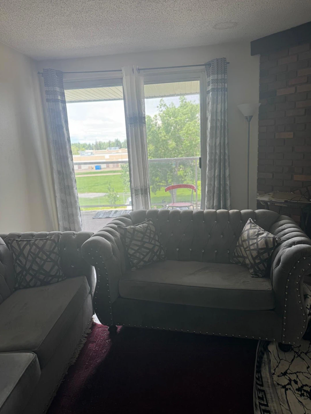 Grey Tufted Chesterfield Sofa Set - photo 4