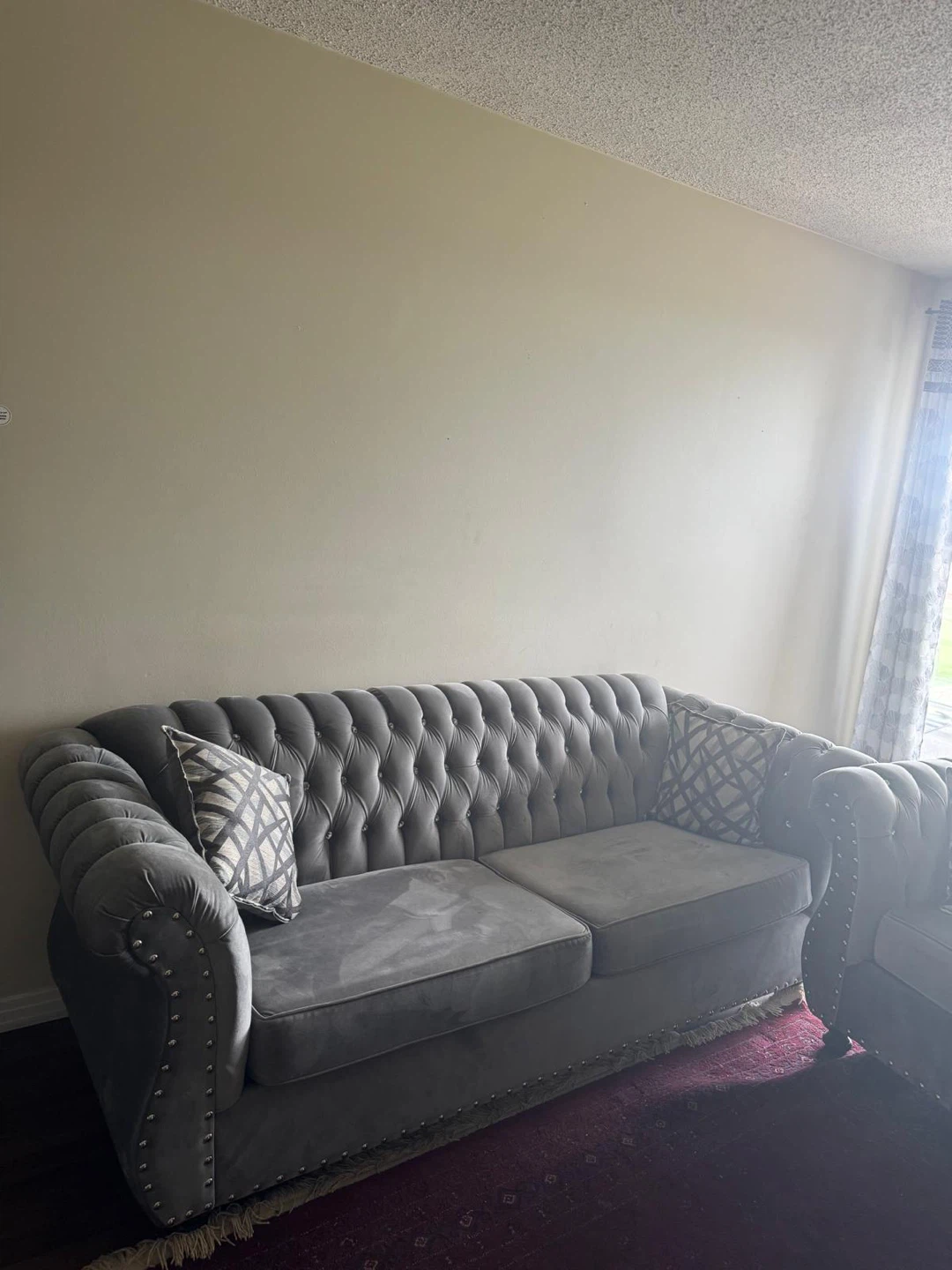 Grey Tufted Chesterfield Sofa Set - photo 5