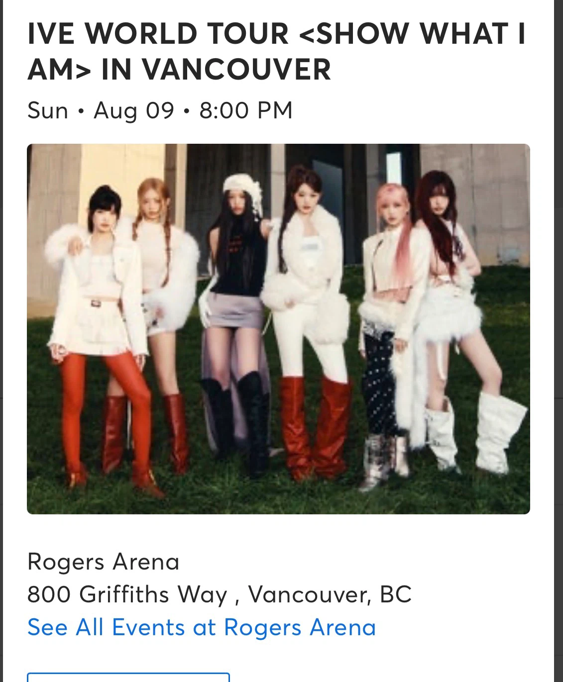 IVE World Tour "SHOW WHAT I AM" Tickets in Vancouver x 2