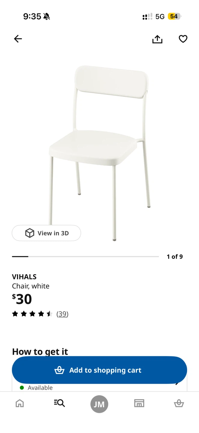 IKEA VIHALS Chair, White