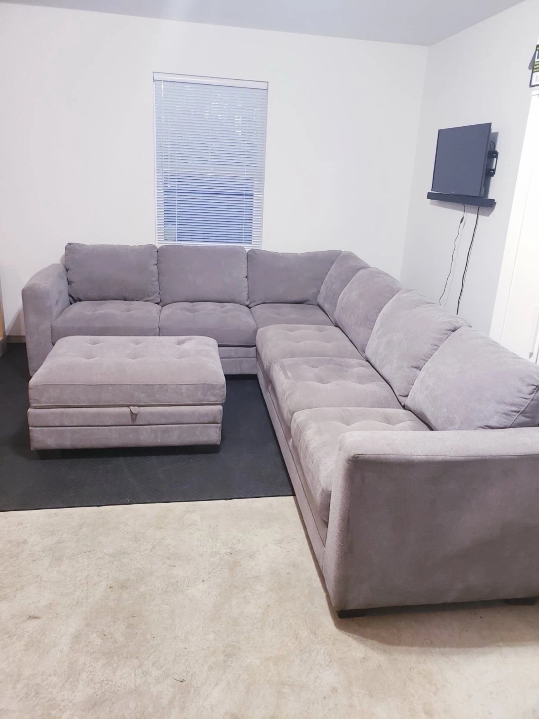 Grey Sectional Sofa with Storage Ottoman ( Delivery Available )