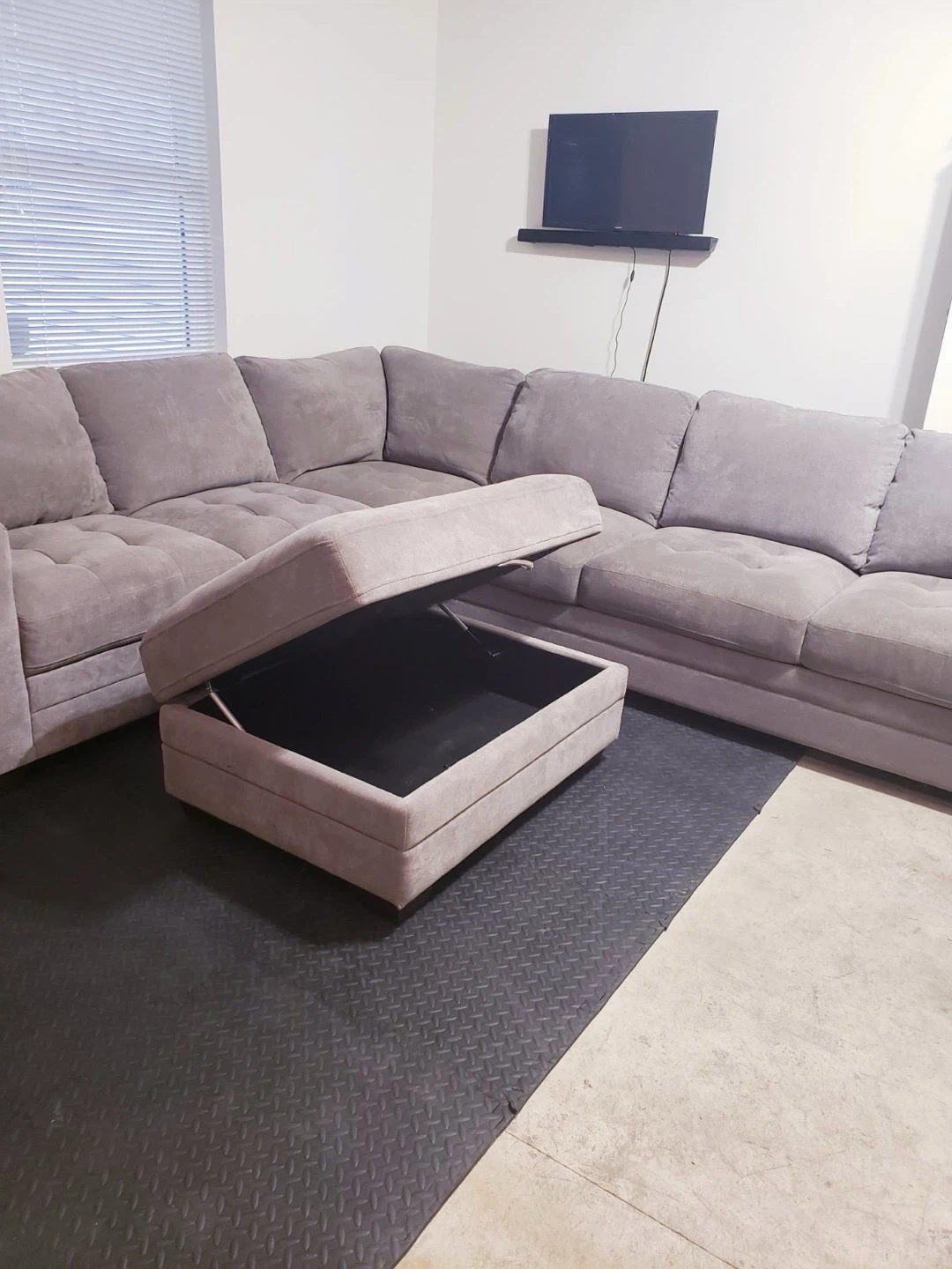 Grey Sectional Sofa with Storage Ottoman ( Delivery Available ) - photo 2
