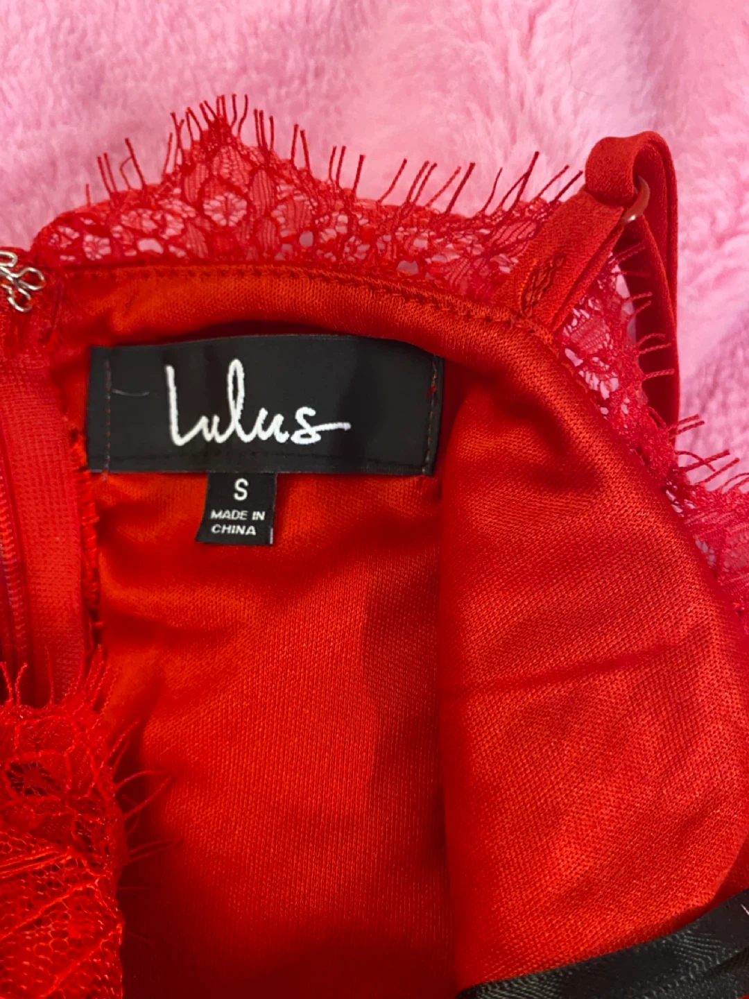 Lulus Red Lace Dress, new - photo 2