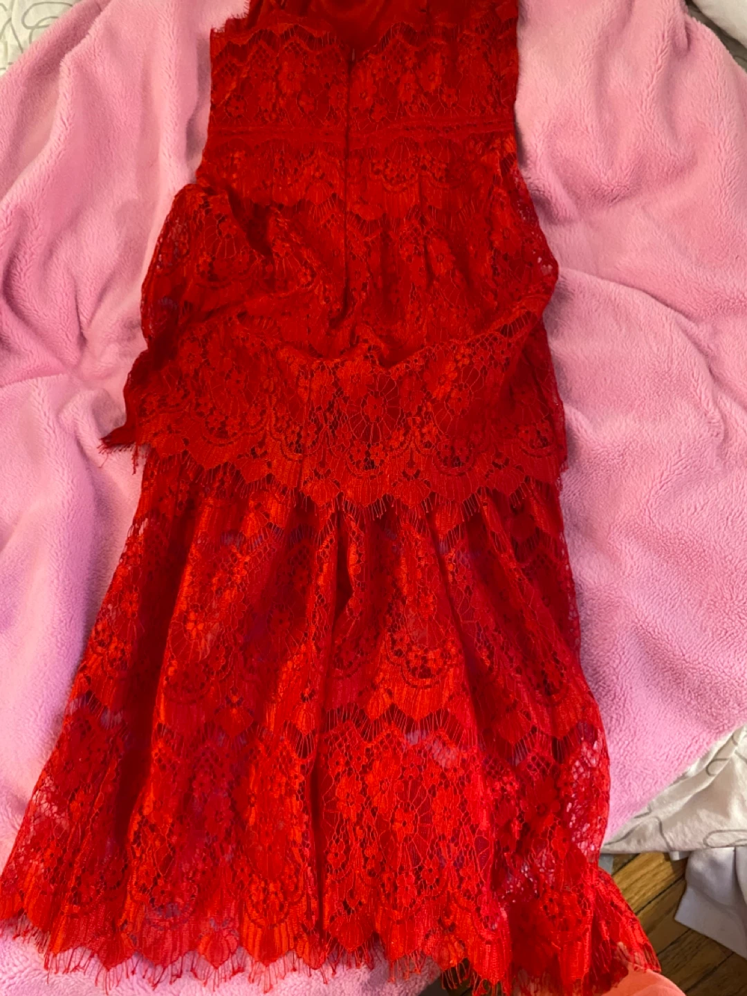 Lulus Red Lace Dress, new