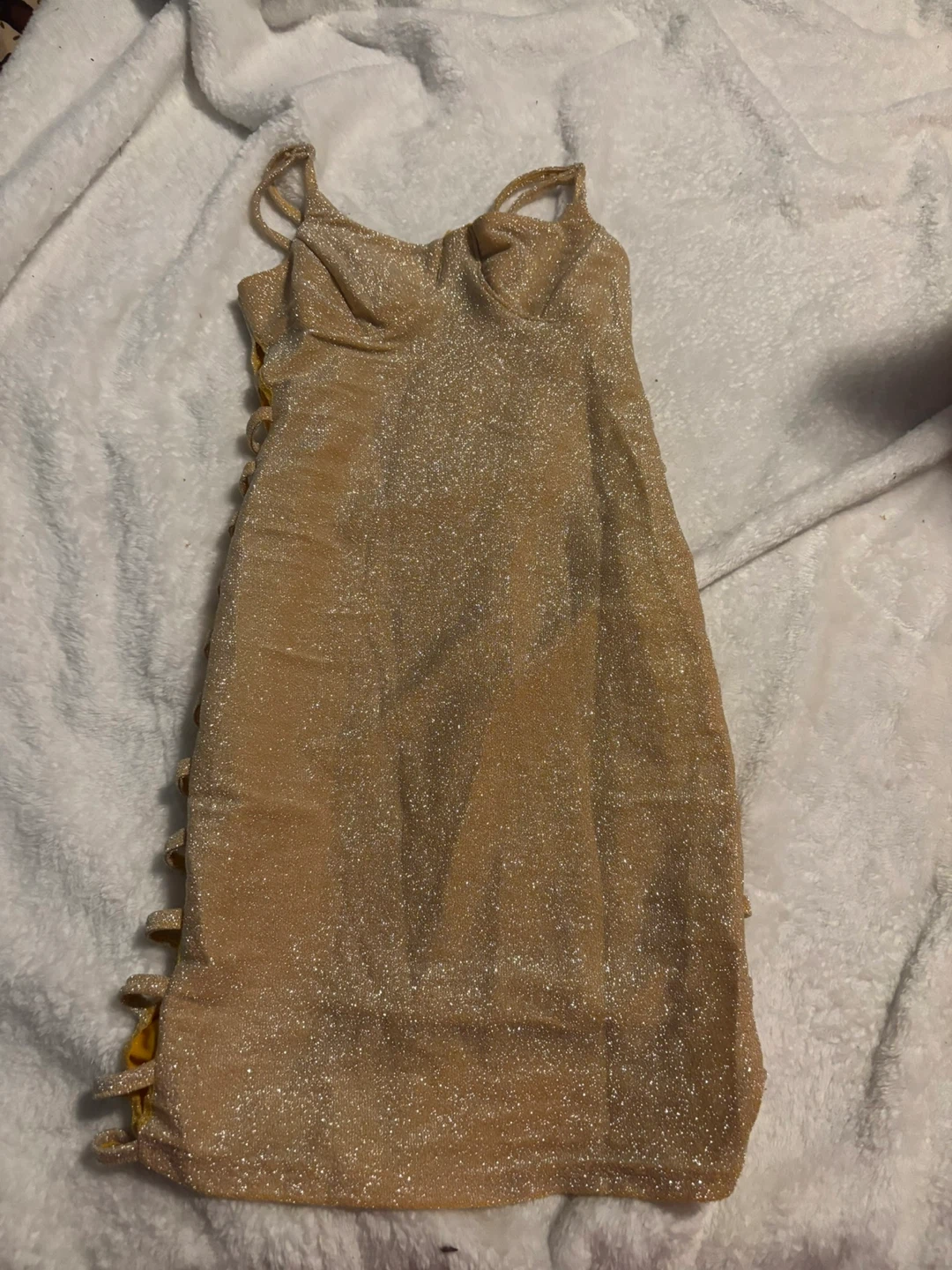 Sparkly Gold Mini Dress
