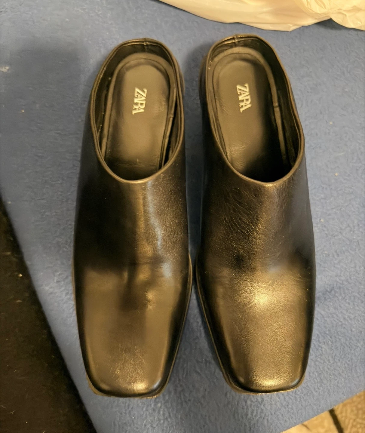 Zara Black Leather Mules - Size 6 - photo 3