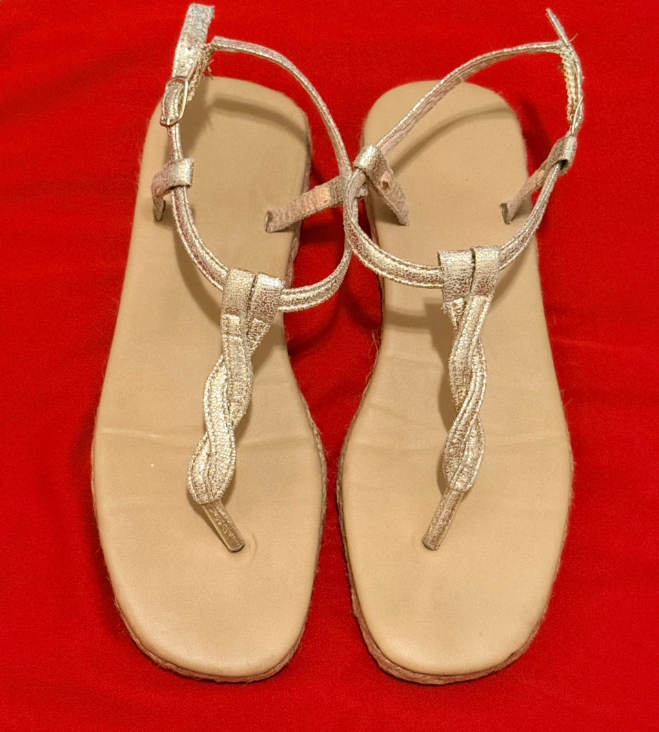 Gold Metallic Thong Sandals