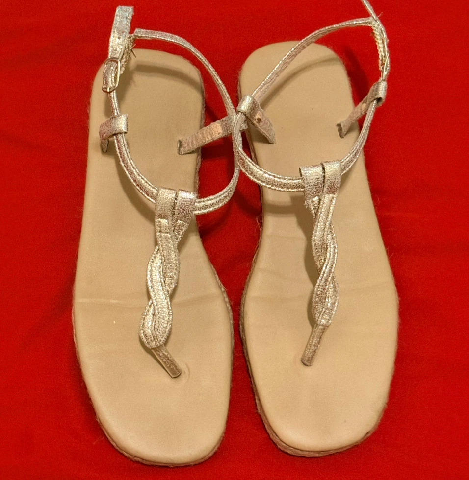 Gold Metallic Thong Sandals - photo 3