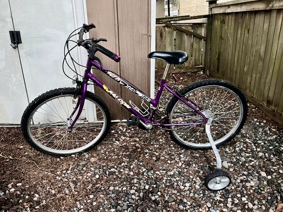 Purple Falcon Tween Kids' Bicycle with Training Wheels