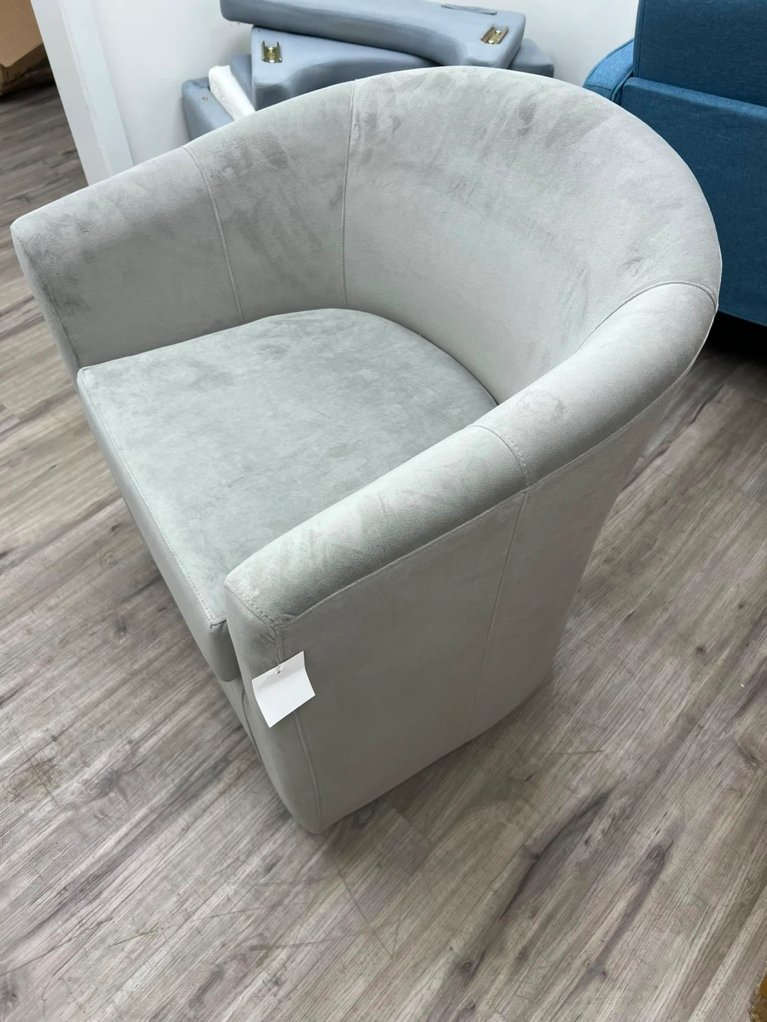 Light Grey Suede Accent Chair