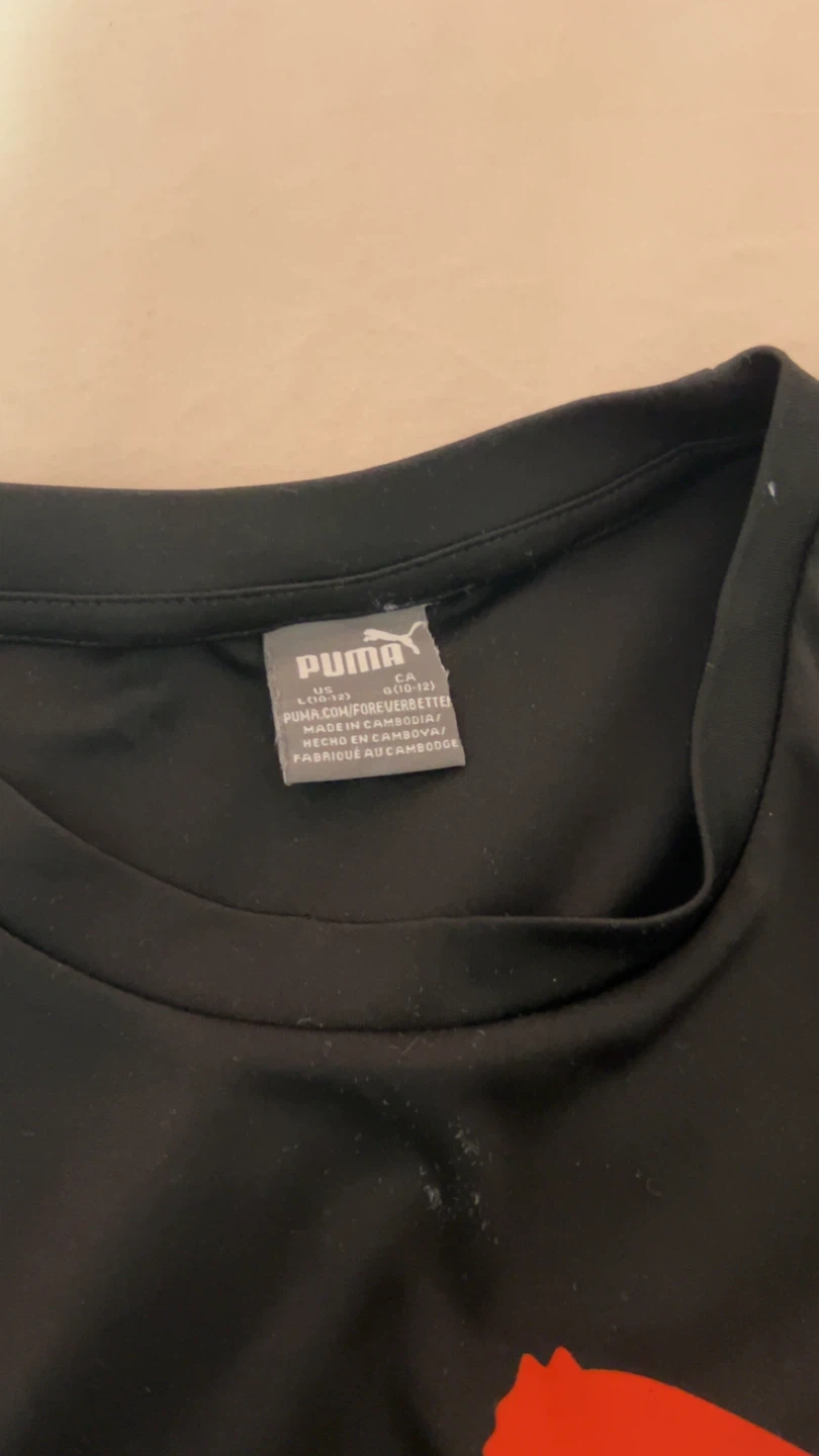Puma Black T-Shirt with Red Logo - photo 2