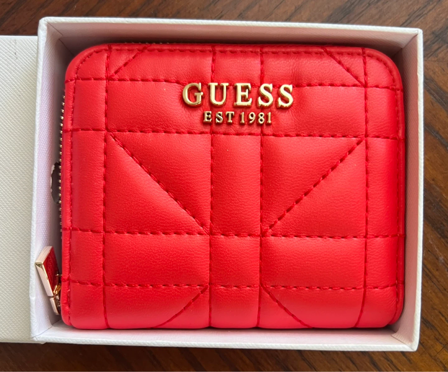 Guess Quilted Zip Around Wallet