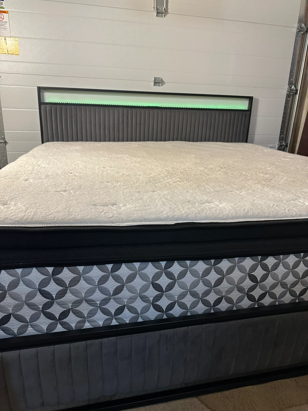 odern Bed Frame with LED Headboard & Storage Drawer – Like New! - photo 5