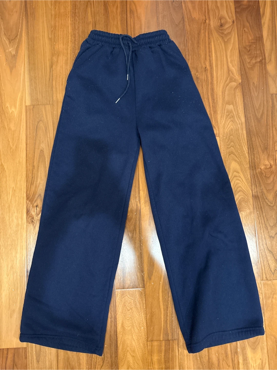 Navy Blue Wide-Leg Sweatpants