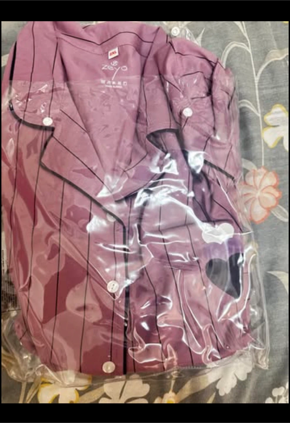 Cotton pajama set very comfortable - Purple Striped Heart Size - photo 3