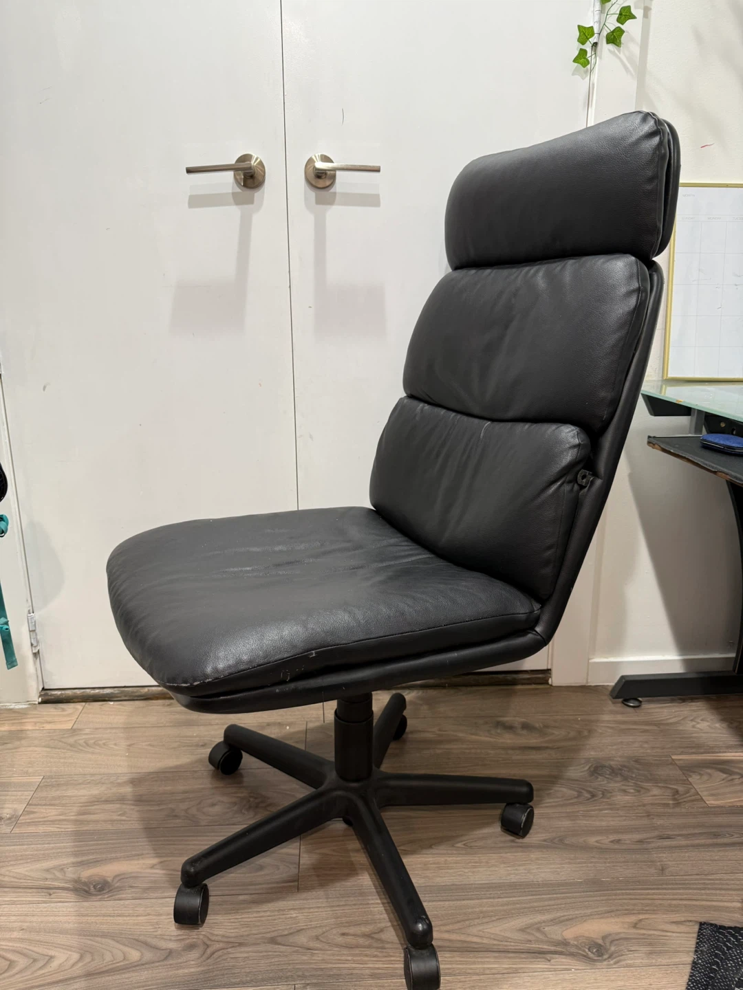 Black Faux Leather Office Chair