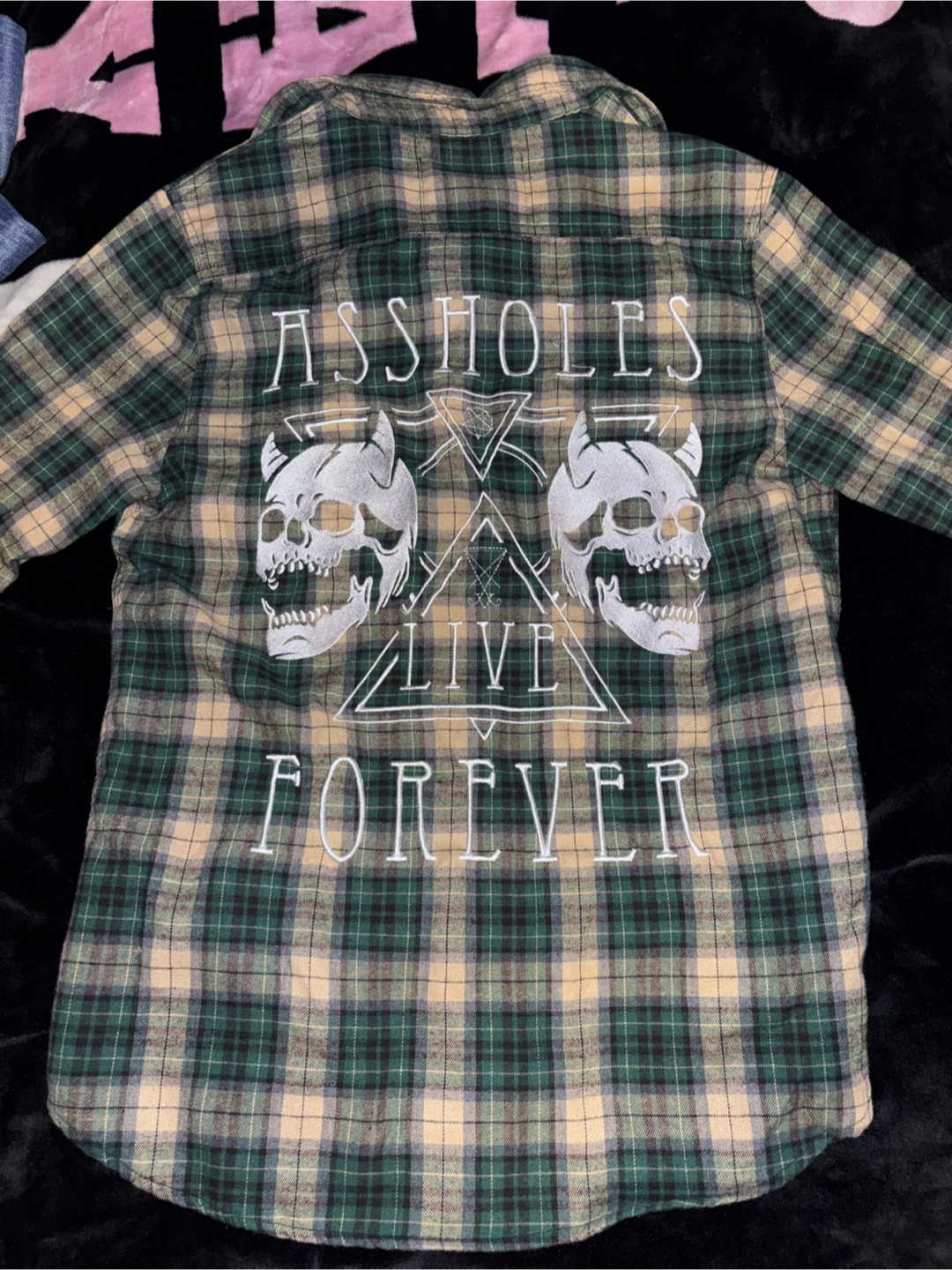 ASS·HOL·ES LIVE FOREVER Flannel Shirt - photo 3