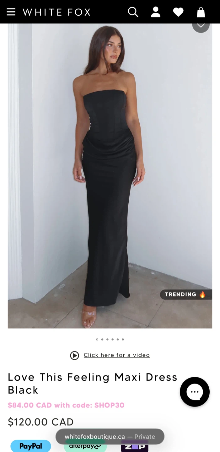 White Fox Love This Feeling Maxi Dress - Black