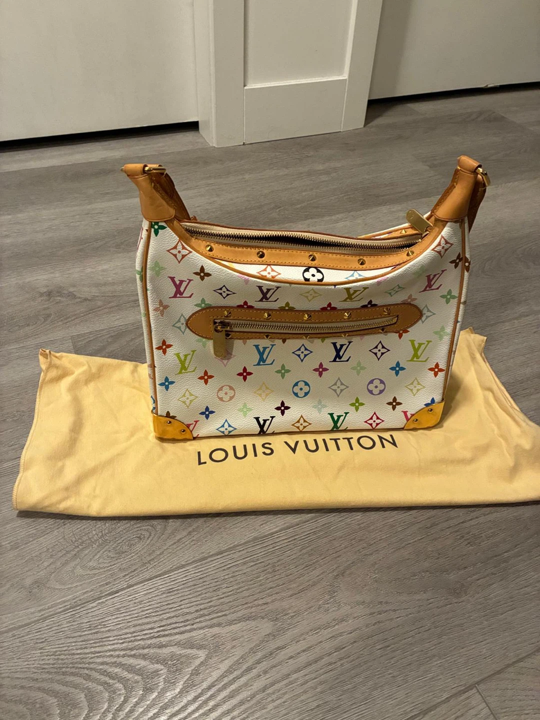 Louis Vuitton White Multicolor Monogram Canvas Boulogne Bag