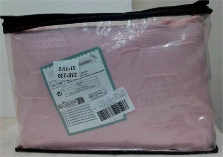 3pcs Blush Pink Tufted Waffle Weave Duvet Cover Set 51" x 75" - photo 2