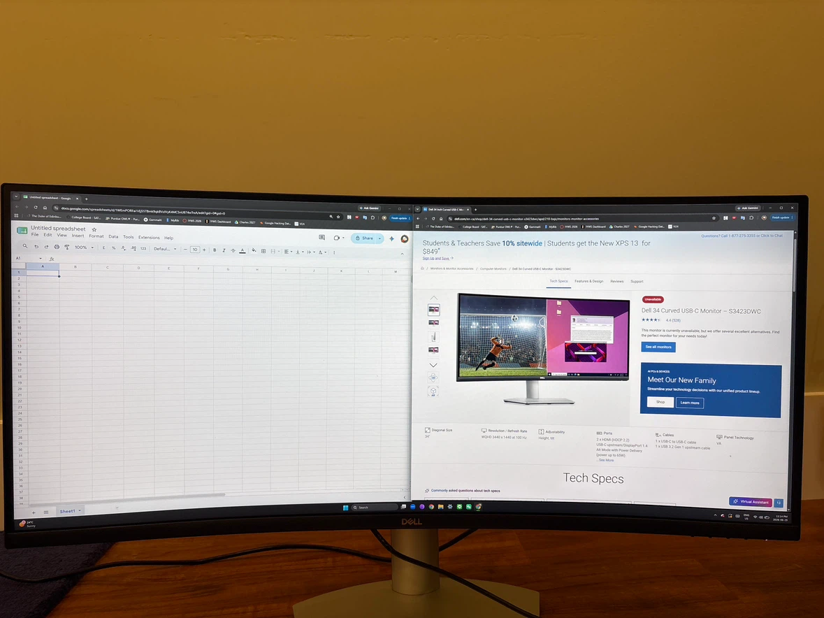 Dell 34” Curved USB-C Monitor - S3423DWC - photo 4