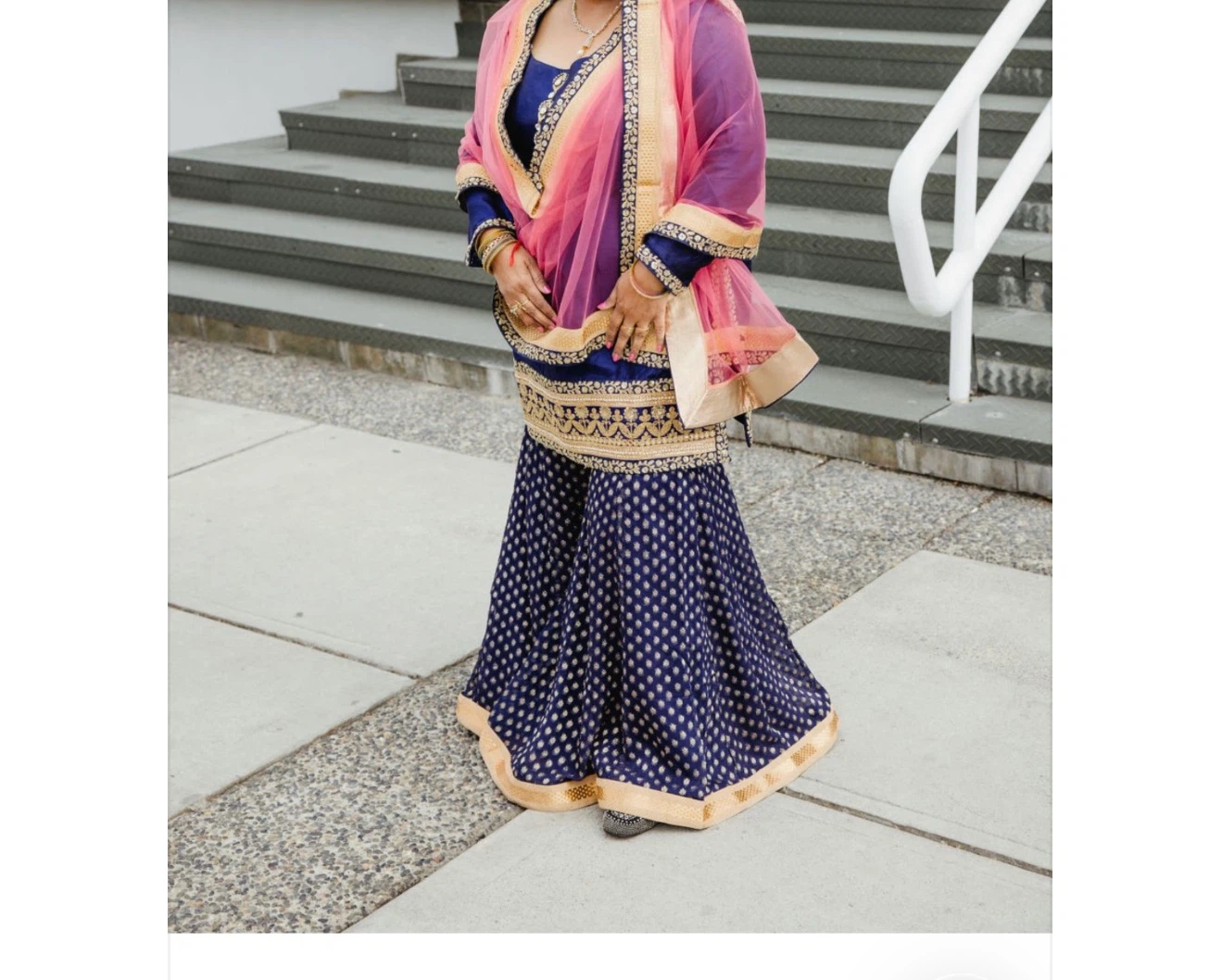 Women's Blue and Pink Indian Outfit