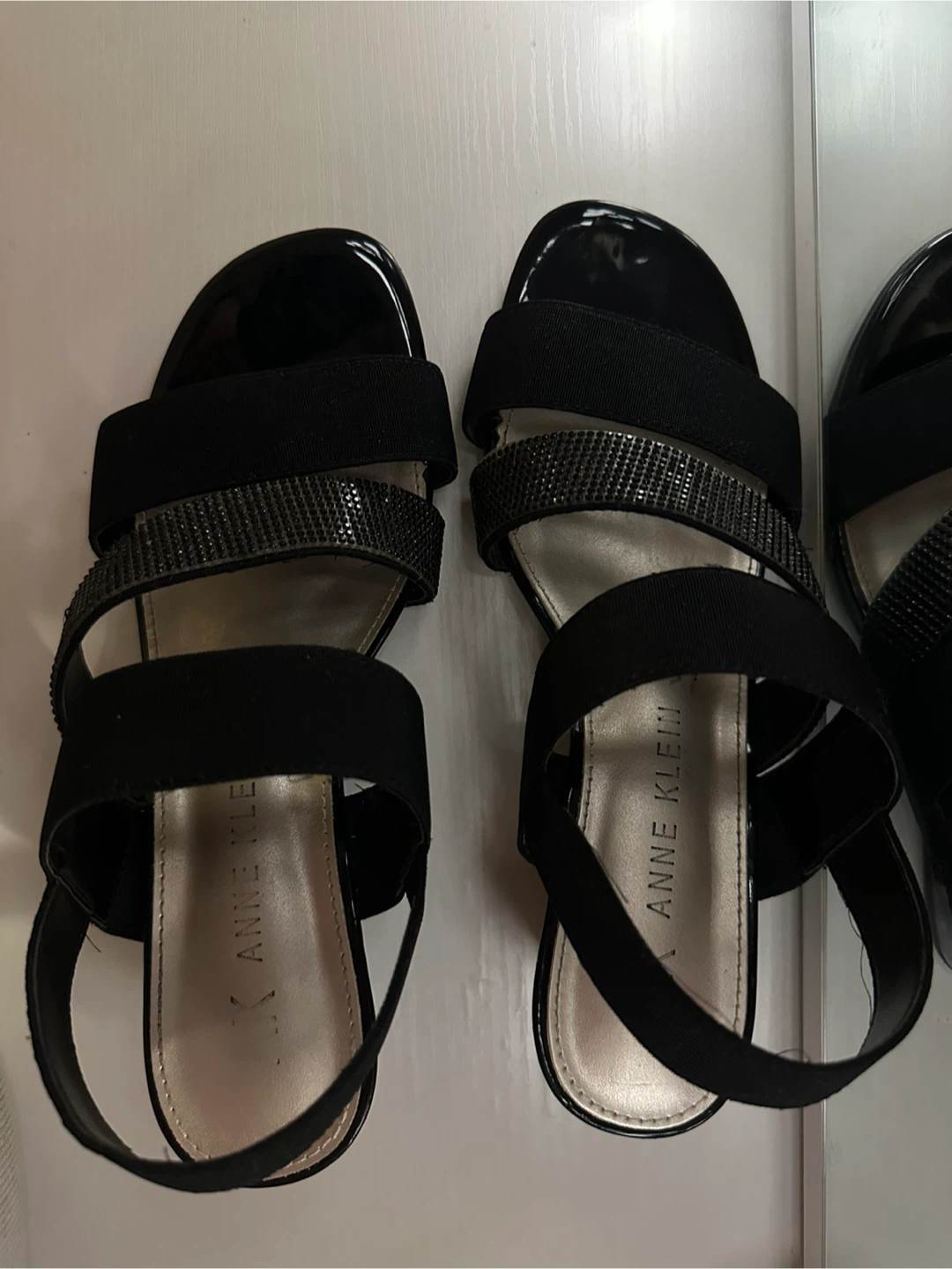 Anne Klein Black Embellished Strappy Sandals - photo 2