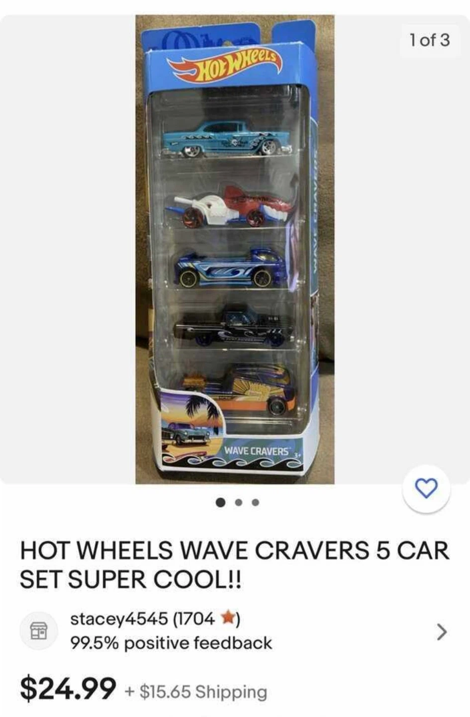 HOT WHEELS (2019) WAVE CRAVERS 5 PACK (1:64 Scale diecast) - photo 5